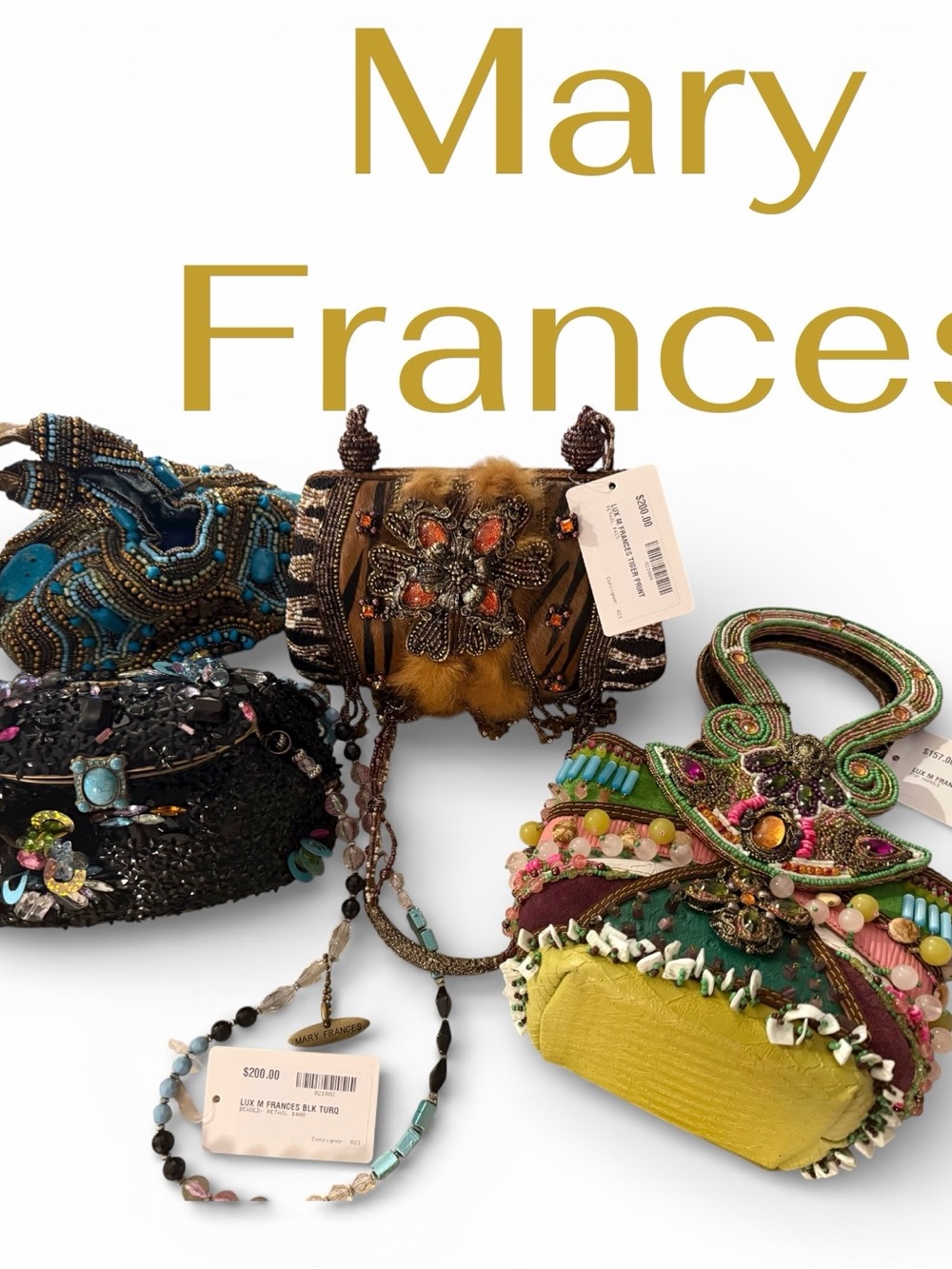 Mary Frances Black Beaded Bag with Vibrant Details - Picture 7 of 7
